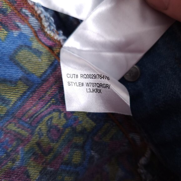 RVCA Grillo Special Edition Denim Jacket Womens XS Pockets Artsy Interior Jean - Picture 9 of 13